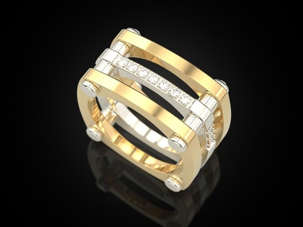 piazza squillare gioielleria Stampa 3dprinted stampabile anelli design gioiello d'oro moda stampa oro prototipazione 3d print model - Mito3D