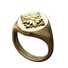 square rosette oval signet ring 3d print model jewelry flower antique printable silver jewellery joaillier sterling luxury signetring fashion fashionring gold floral womenring rings 3d print model - Mito3D