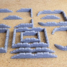 square sandbag barrier - resin 3d print stl files 3d print model - Mito3D