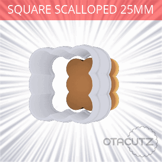 square scalloped cookie cutter 25mm fondant ausstechform cortador de galletas biscoito tagliabiscotti basic shape classic 3d print model - Mito3D