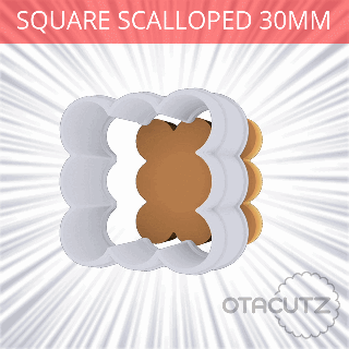 quadrado recortado biscoito cortador 30mm fundente Cortador galletas Molde bolachas básico clássico 3d print model - Mito3D