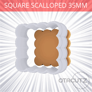 square scalloped cookie cutter 35mm fondant ausstechform cortador de galletas biscoito tagliabiscotti basic shape classic 3d print model - Mito3D