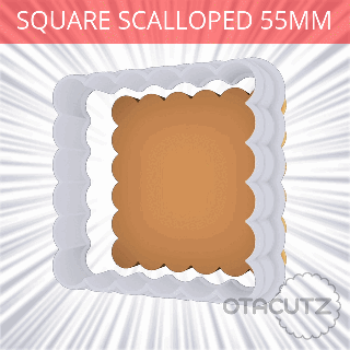square scalloped cookie cutter 55mm fondant ausstechform cortador de galletas biscoito tagliabiscotti basic shape classic 3d print model - Mito3D