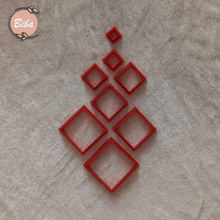 square shape cutters jewelry cutter cookie stamp polymer clay butterfly 3d print model - Mito3D
