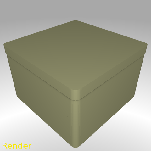 square shaped box rounded large home container storage gadget 3D print model - Mito3D