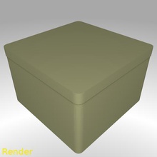 plaza de la caja con forma redondeada grande casa contenedor almacenamiento gadget 3d print model - Mito3D