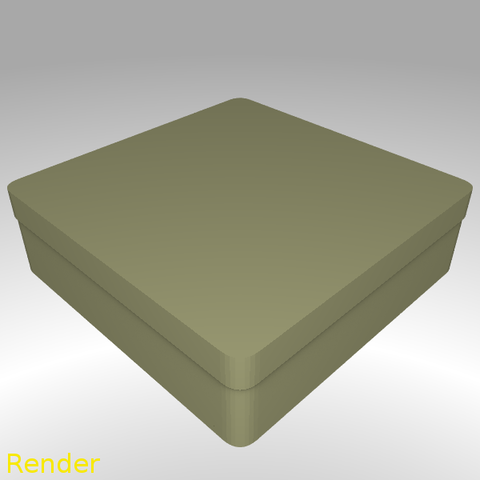 plaza de la caja con forma redondeada medio casa contenedor almacenamiento gadget 3D print model - Mito3D