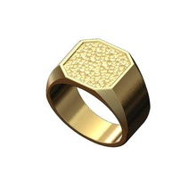 square signet hammered textured sizes 6to9 3d print model jewelry ring printable texture forged nugget gents statement 3d print model - Mito3D