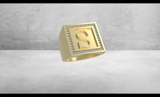 square stamp stones initial seal customized 3d print model - Mito3D
