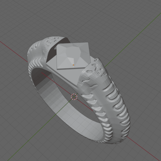 quadrado pedra anel joalheria 3d impressão 3D print model - Mito3D