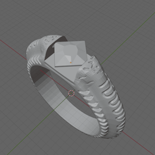 square stone ring jewelry 3d printing 3d print model - Mito3D