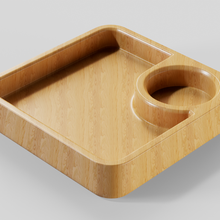 quadrado bandeja stl modelos cnc 3d impressão Comida copo almoço cafeteria restaurante madeira jantar 3d print model - Mito3D