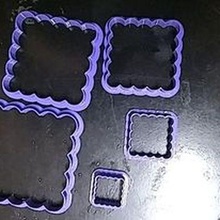 quadrado ondas biscoito cortador 3d print model - Mito3D