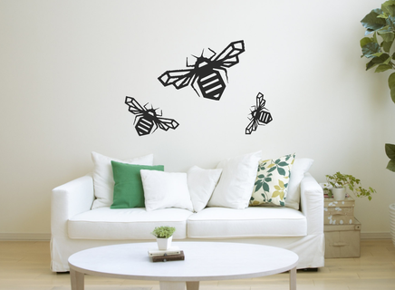 Meydan kanatlı bal arısı Sanat hayvanlar hayvan yaşayan dekorasyon dekor ev süs 2d 2dart duvar Sanatı wall2d arılar 3d print model - Mito3D