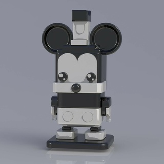 cuadrado Mickey ratón antiguo estilo disney Lego juguete azúcar minnie brickheadz topolino 3d print model - Mito3D