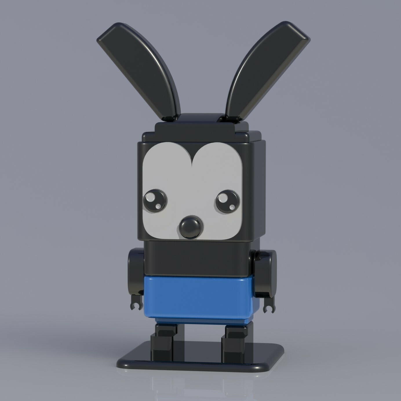 squared oswald lucky rubbit disney lego toy suqared mickey mouse minnie brickheadz topolino oswlad rabbit 3D print model - Mito3D