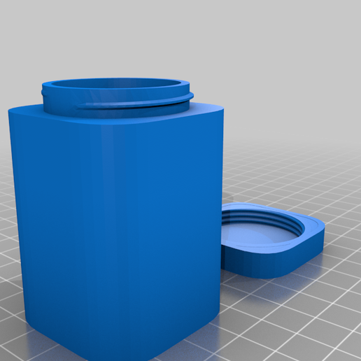 squared threaded jar box household 3D print model - Mito3D