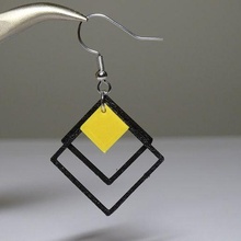 squares earrings jewelry square earring geometric art mode fasion style 3d print model - Mito3D