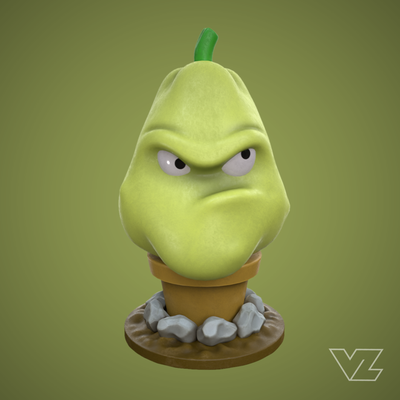 squash - plants vs zombies game threepeater peashoter sunflower chomper toy 3dprint cute art action figure statue 3d print model - Mito3D