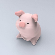 squat pig generated revopoint pop art animal scans replicas 3d print model - Mito3D