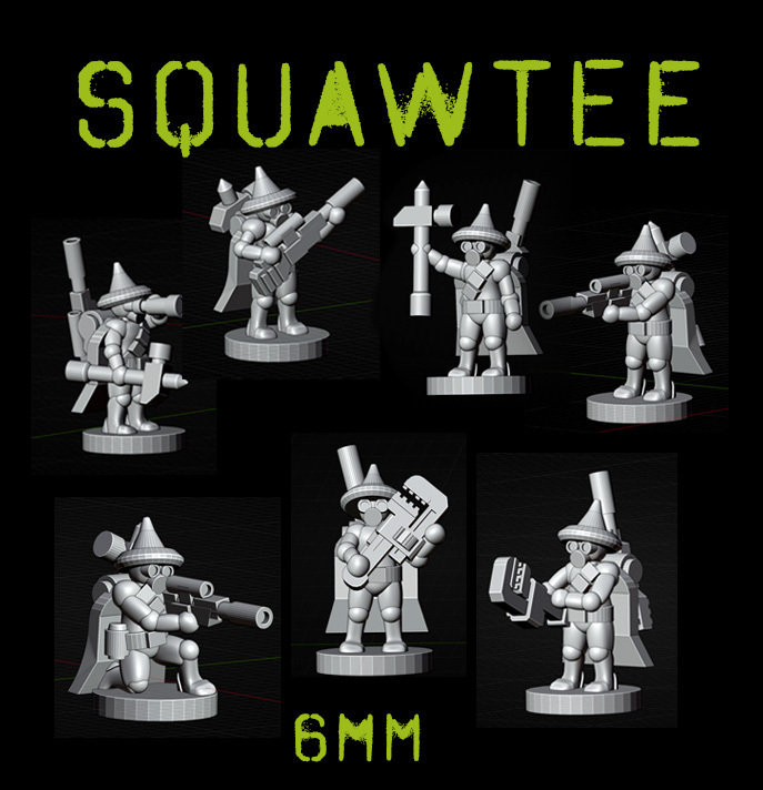 Squawtee Gewehre 6mm sci fi amerikanisch Mecha Sterne Tischplatte Gaming Wargaming 3D print model - Mito3D