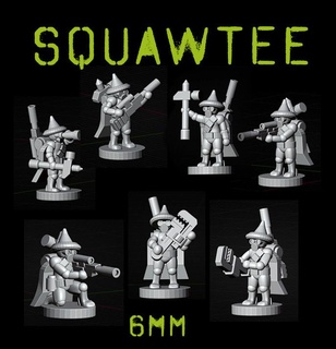 squawtee rifles 6mm sci-fi american mecha stars tabletop gaming wargaming 3d print model - Mito3D