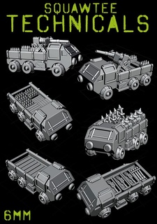 squawtee technicals Game 6mm sci-fi american mecha stars tabletop gaming wargaming 3d print model - Mito3D