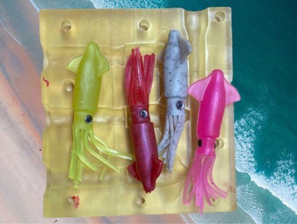 kalamar Balık tutma cezbetmek balık kalıp tuzlu su yumuşak plastik çizgili spor açık havada 3d print model - Mito3D