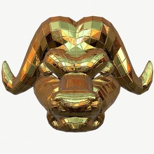 squid game buffalo mask vip 3d model low-poly series golden bufffalo squidgame gold lowpoly gameready gamedev animal netflix 3d print model - Mito3D