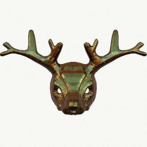 squid game deer mask vip 3d model series squidgame golden gold lowpoly gameready gamedev animal netflix 3D print model - Mito3D