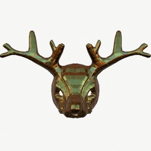 kalamar oyun geyik maske vip 3d model dizi oyunu altın düşük poli hazırlığı Gamedev hayvan netflix 3d print model - Mito3D