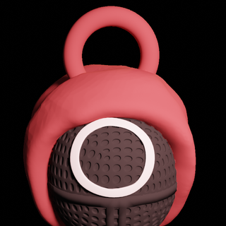 Tintenfisch Spiel Schlüsselbund Chibi Kreis Spielzeug Sammlung Soldat Fan Art rot Maske Netflix Schlüssel Ring 3d print model - Mito3D