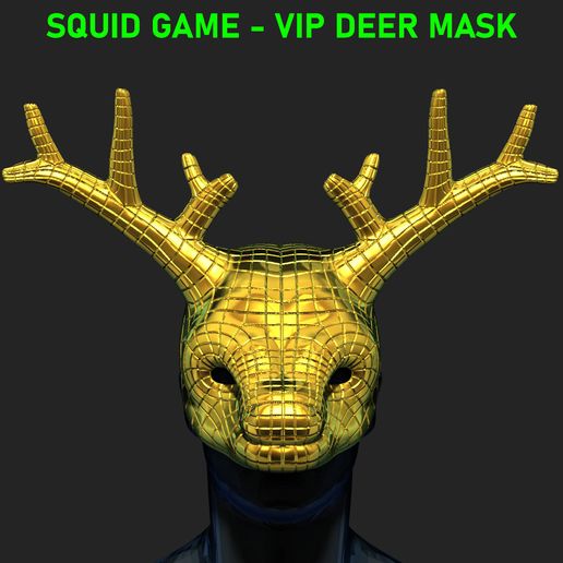 calamar Jeu masque VIP cerf cosplay art accessoires costume homme 3D print model - Mito3D