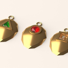 calamar Jeu pendentif sg 4 bijoux diamant bague pierre argent or 3dprint mode imprimable calcul 3d print model - Mito3D