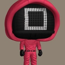 calamar Jeu pop art Rojo mascara Netflix funko 3d print model - Mito3D