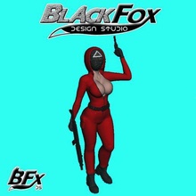 kalamar oyun seksi pembe asker 01 siyah tilki kız Şirin netflix koruma 3d print model - Mito3D