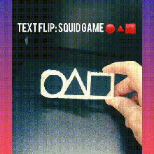 squid game text flip art 6 circle square triangle netflix stl 3d print model - Mito3D