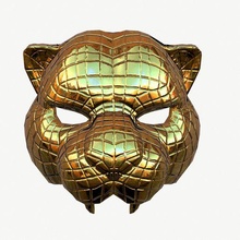 kalamar oyun kaplan maske vip 3d model low poly dizi altın panter aslan oyunu 3d print model - Mito3D