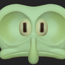 squidward cheeks art sponge bob 3d print model - Mito3D