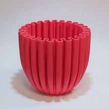 squiggle pattern vase print homeware interior art fun pot 3d print model - Mito3D