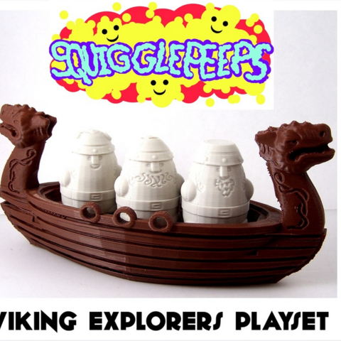 squigglepeeps viking explorers playset game 3D print model - Mito3D