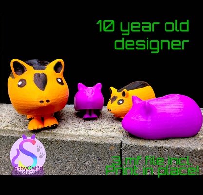squigles sqeaker guinea pig guineapig toy art pip print in place 3mf 3 mf abbycat3d kids young designer design piglet cute pet animal 3d print model - Mito3D