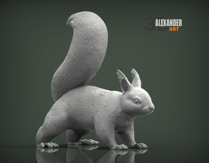 scoiattolo 3d Stampa modello zoo natura mammifero animale domestico scultura statuetta souvenir scolpire arte sculture foresta rimbalzo cavo selvaggio 3d print model - Mito3D