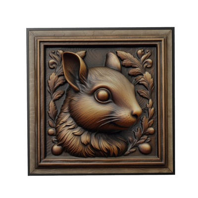 écureuil animal soulagement art animaux yeggi mito3d buste google pendentifs médaillon relief wall mur 3d print model - Mito3D