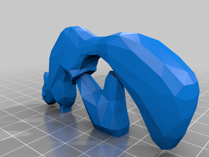 sincap şube Sanat hayvan düşük poli heykeller büstler 3d print model - Mito3D