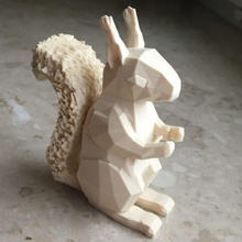esquilo low poly a arte de brinquedo estatueta animais baixa contagem polígonos 3d print model - Mito3D
