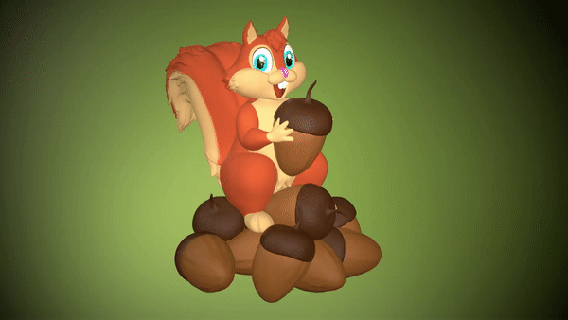 squirrel nuts collectibles print 3d toy nut toys nature cute stylized games character art cartoon miniatures sculpture miniature kid children 3d print model - Mito3D