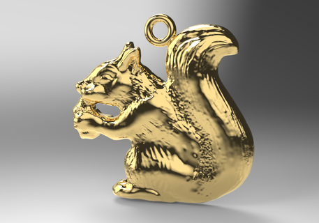 squirrel pendant 3d print model - Mito3D