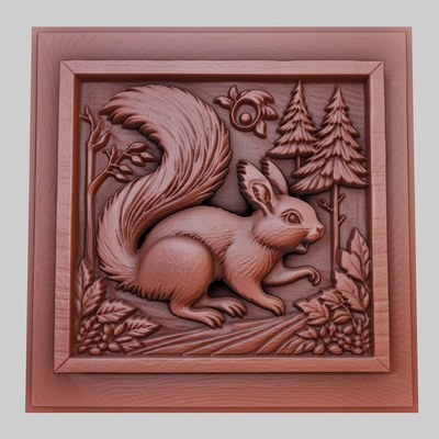 squirrel runs forest 3d printer model animal obj stl art 3dmodel sculpture wildlife mammal bird reptile predator herbivore seacreature nature printable art relief yeggi mito3d 3d print model - Mito3D