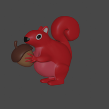 squirrelly squirrel art toy low poly 3d print model - Mito3D